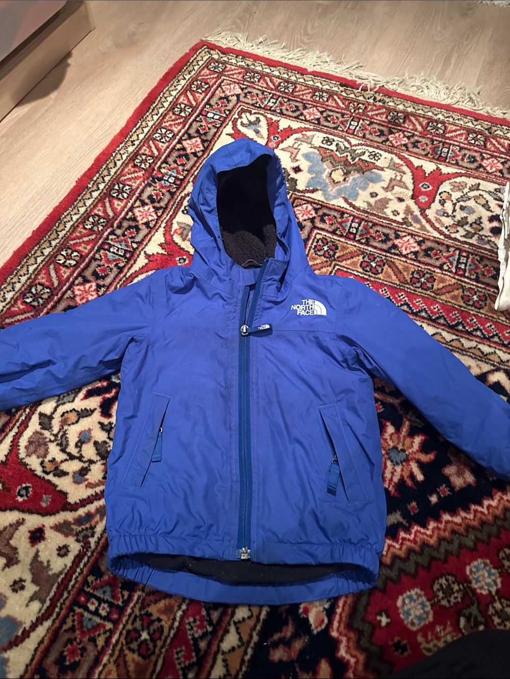 The North Face Bright Blue Hooded Kids Rain Jacket